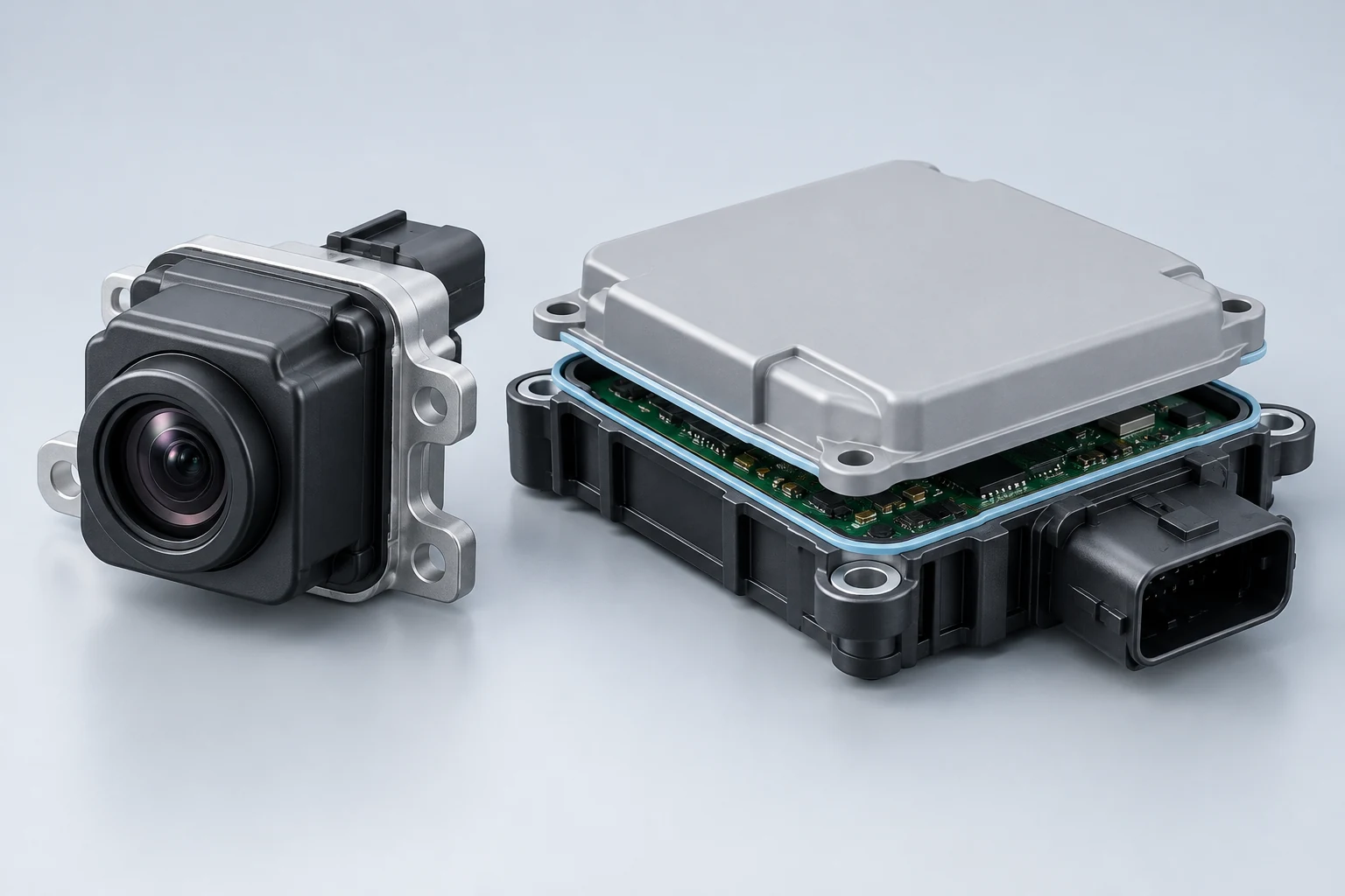 Minh họa ứng dụng của camera ô tô và bộ điều khiển mở