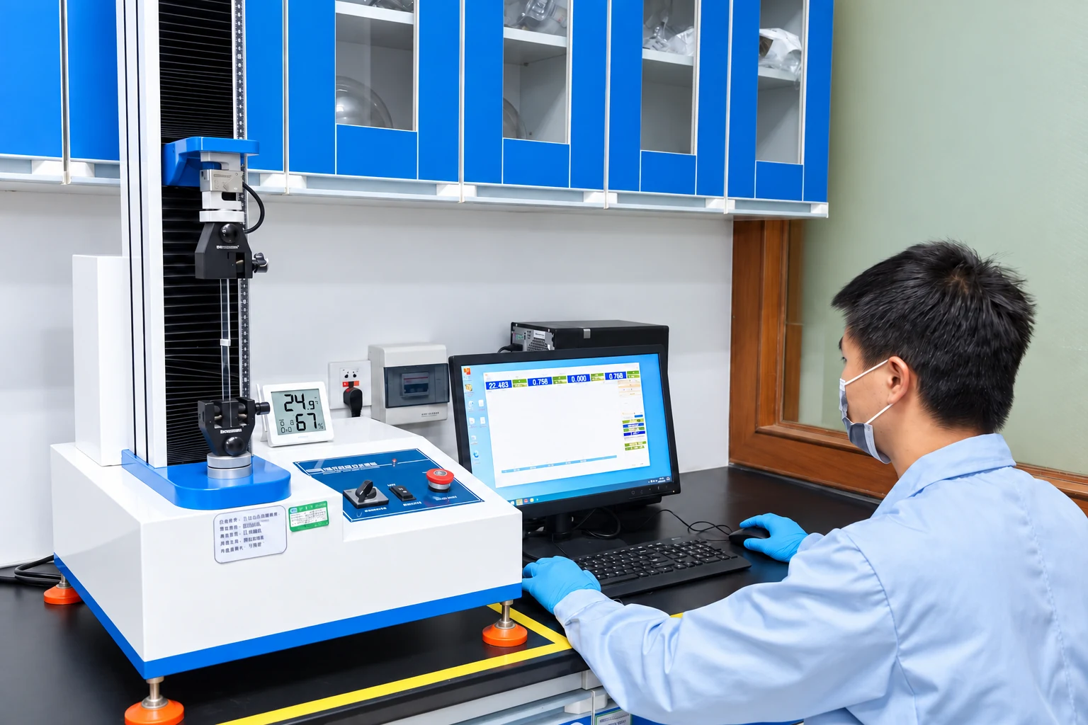 Kỹ sư đánh giá tính chất cơ học tại trung tâm nghiên cứu